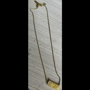 Silpada Crossbar Swarovski Crystal Brass Necklace KRW0041